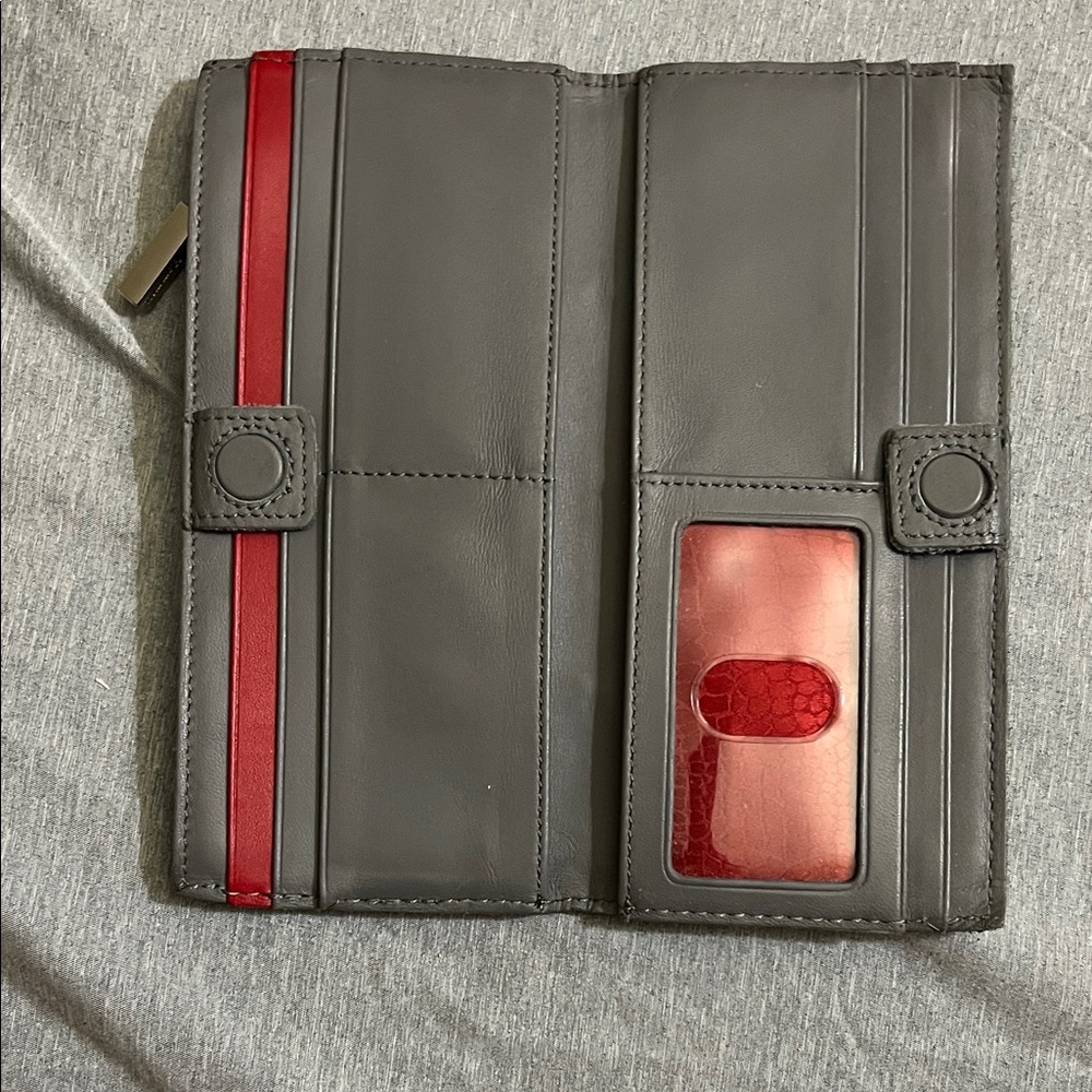 Hammitt Grey Textured Leather Zip Wallet with Silver Studs - Picture 2 of 7